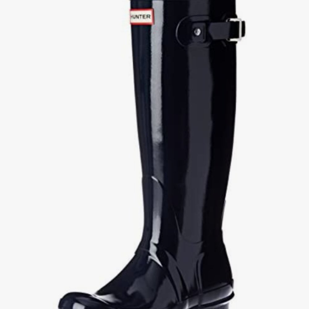 Hunter Original Tall Navy Gloss Women’s Wellington Boot - Picture 2 of 5